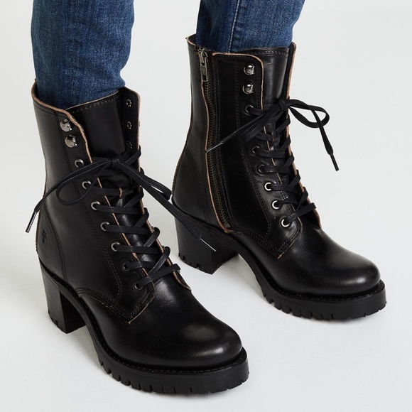 Frye Shoes - Frye Sabrina Moto Combat Boots 9.5